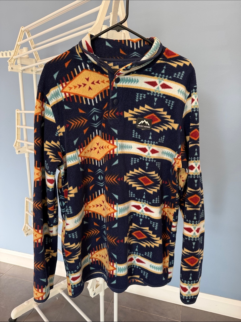 Aztec-Print Men's Fleece Pullover